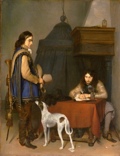 Officer Writing a Letter, with a Trumpeter by Gerard ter Borch
